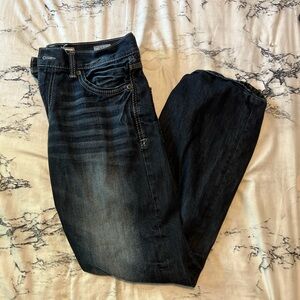 Navy blue straight leg jeans